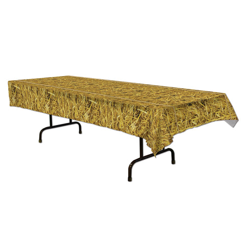 Straw Print Plastic Tablecover