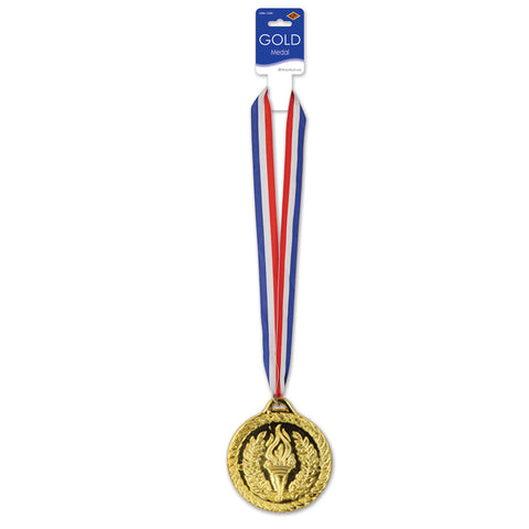 Jumbo Gold Medal w/RWB Ribbon