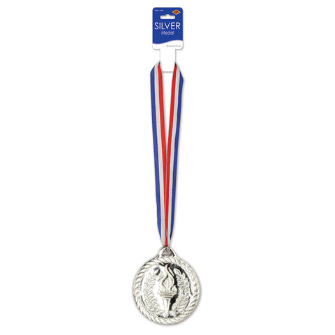Jumbo Silver Medal w/RWB Ribbon