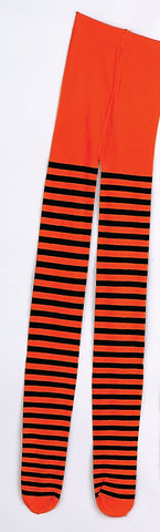 Orange / Black Striped Adult Tights