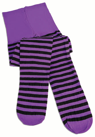 Purple / Black Striped Adult Tights