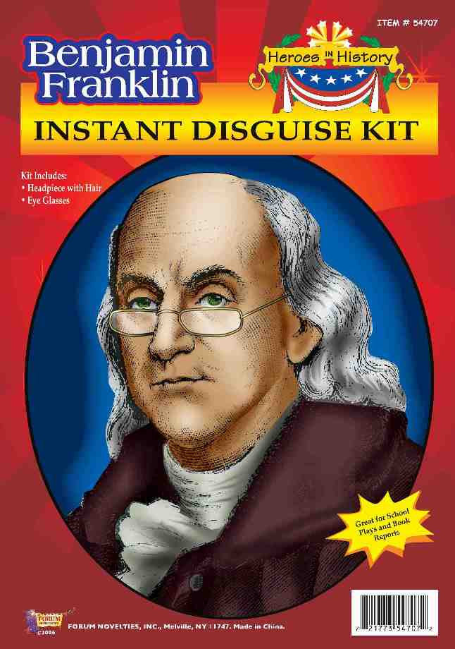 Benjamin Franklin Disguise Kit