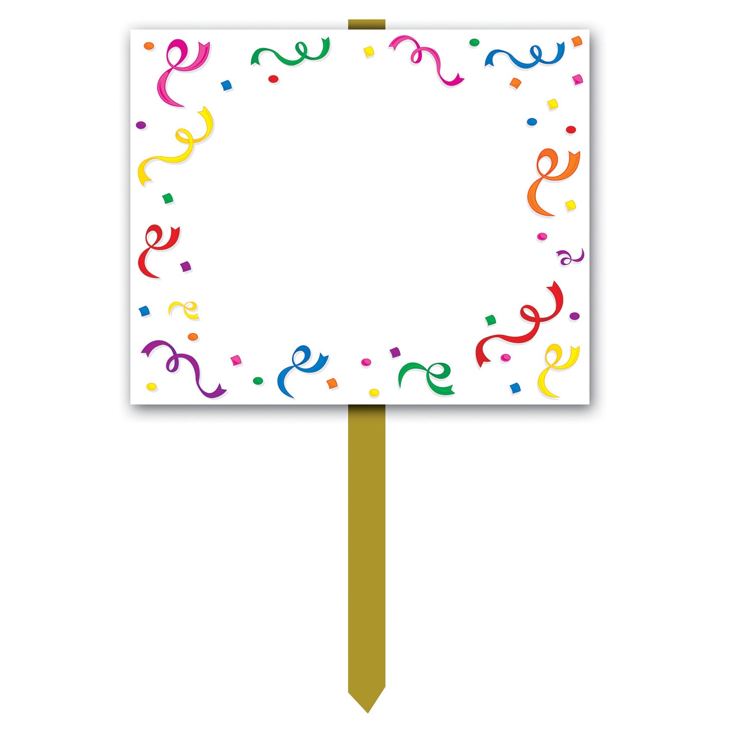 Blank Yard Sign w/Confetti Border