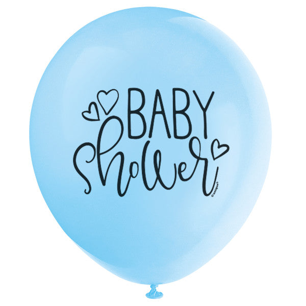 BLUE BABY SHOWER SCRIPT LATEX BALLOONS