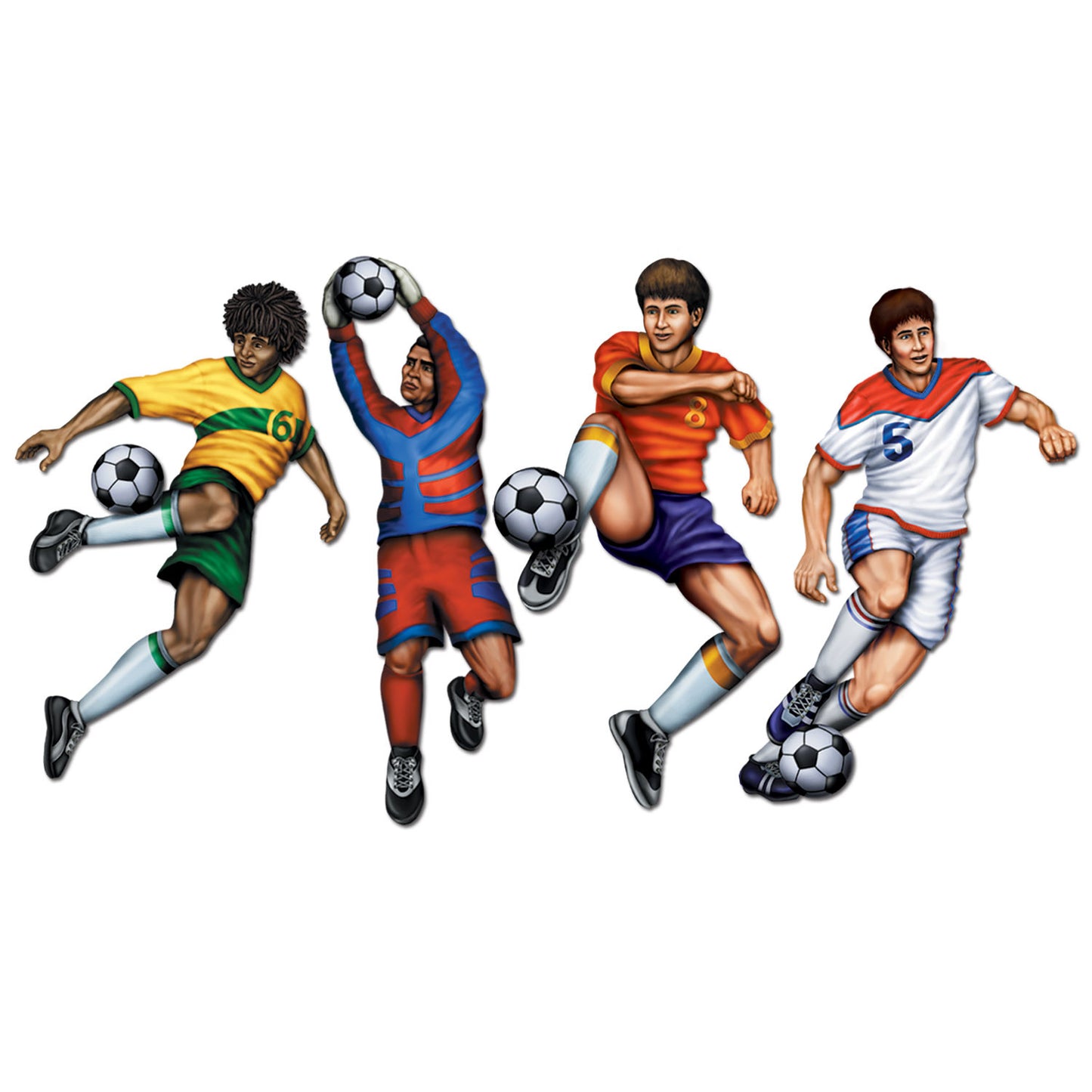 CUTOUT - SOCCER PLAYERS 20" 4 CT/PKG