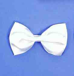 White Bow Tie w/Elastic Band