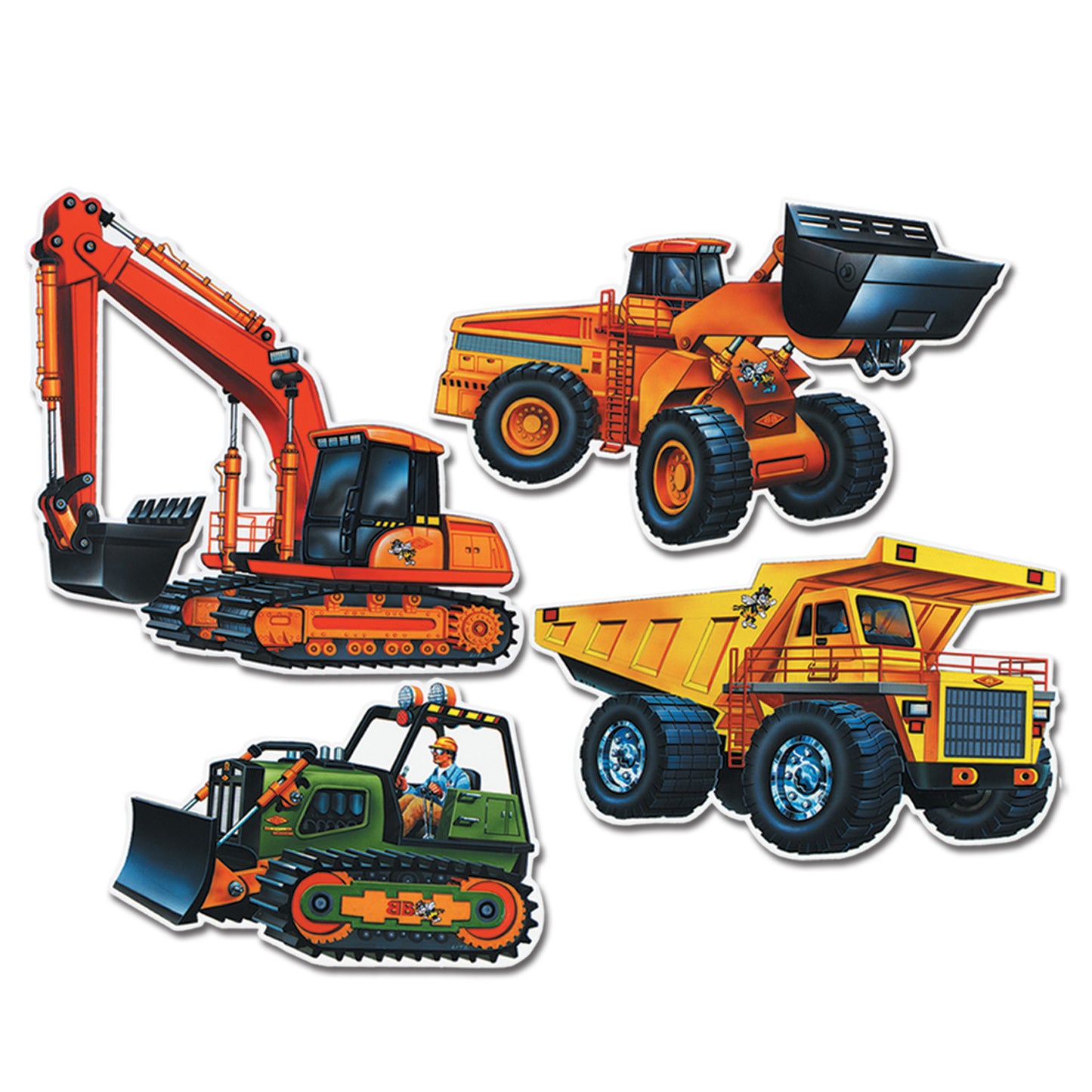 CUTOUT - CONSTRUCTION VEHICLE 16" 4 CT/PKG