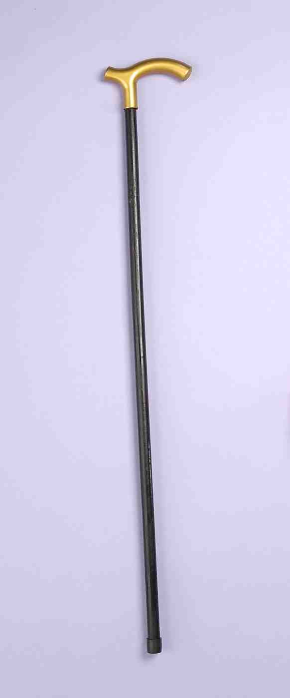 Black Walking Cane w/Gold Handle