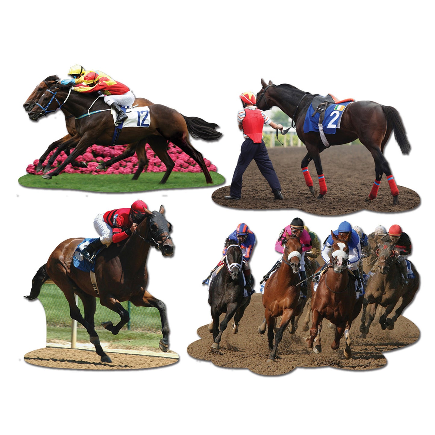 HORSE RACING CUTOUTS 4PCS