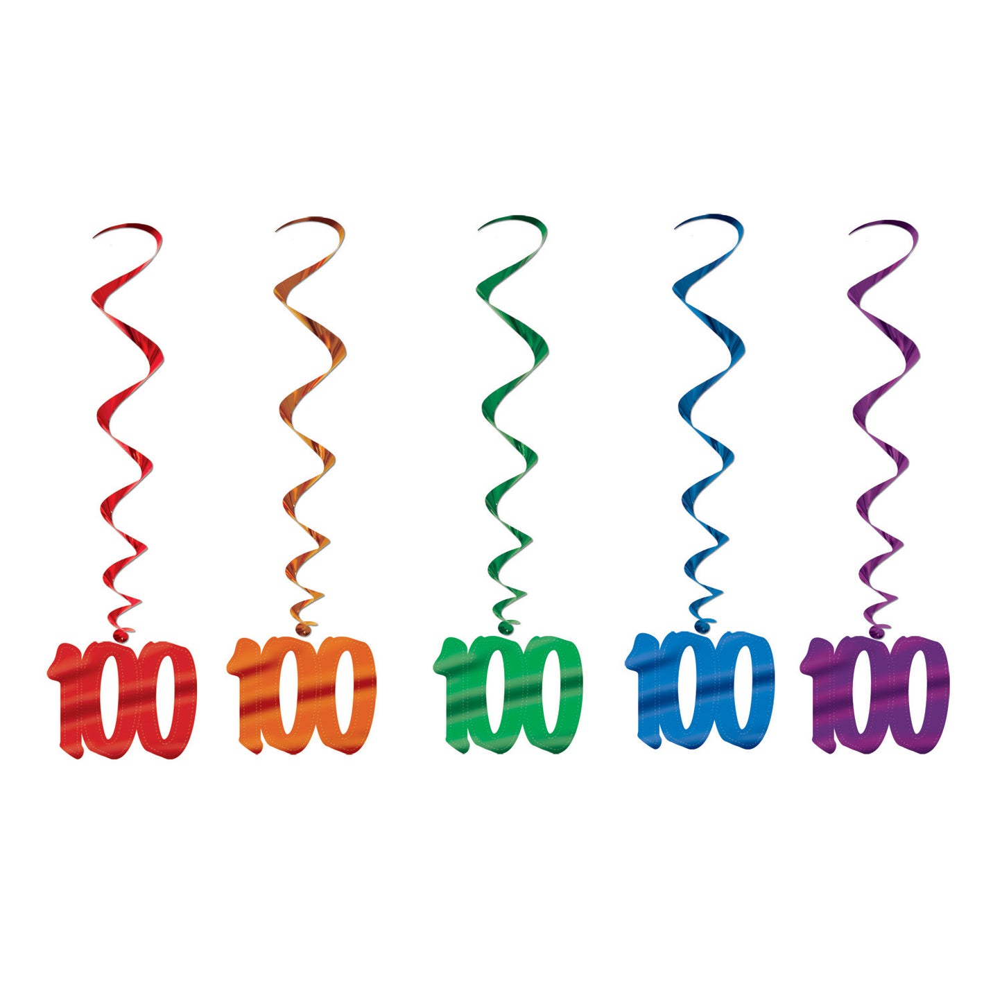 WHIRLS - 100 BIRTHDAY HANGING ASST 5 CT/PKG