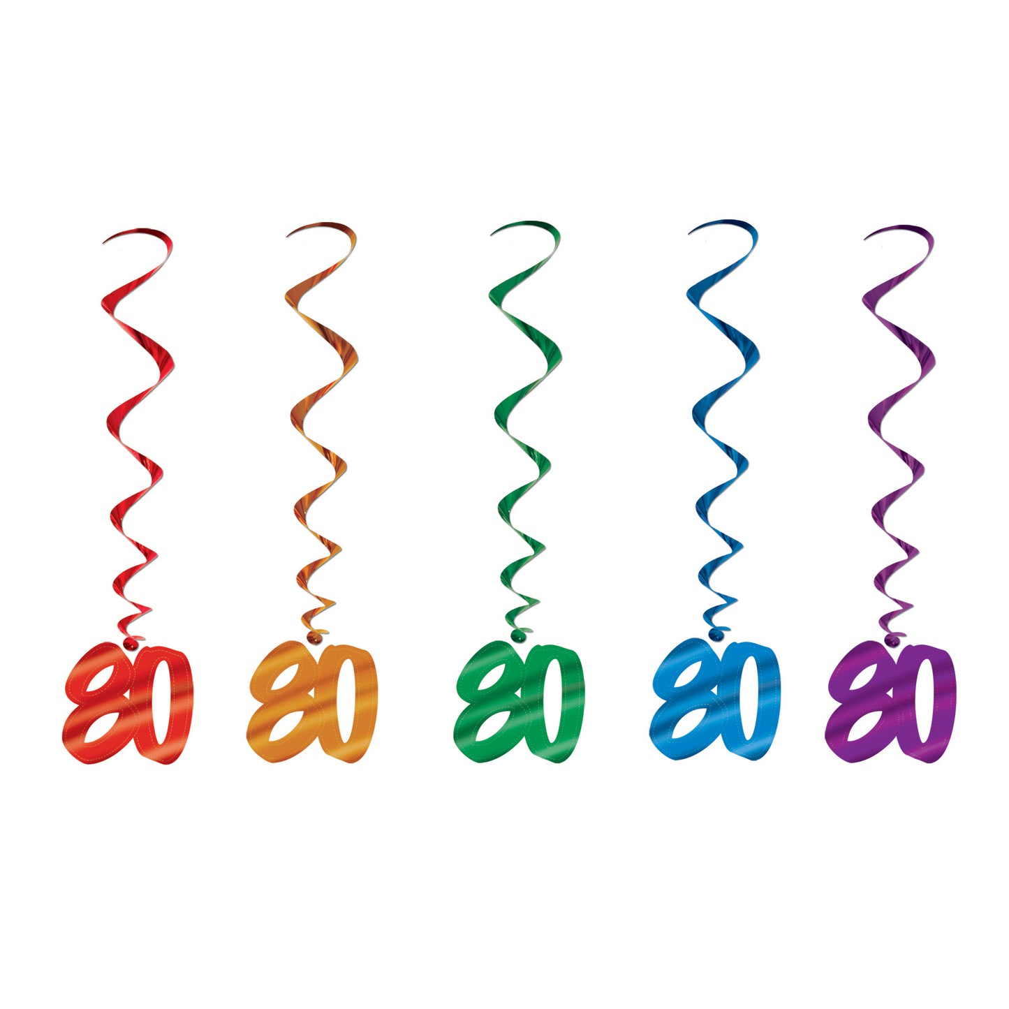 80 COLORFUL SWIRL DECORATIONS