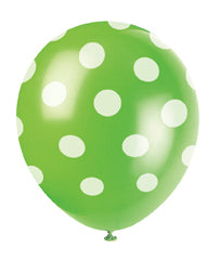 POLKA DOT 12" BALLOONS - GREEN