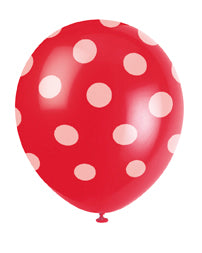 POLKA DOT 12" BALLOONS - RED