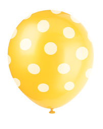 POLKA DOT 12" BALLOONS - YELLOW