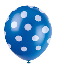 POLKA DOT 12" BALLOONS - BLUE