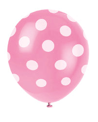 POLKA DOT 12" BALLOONS - HOT PINK
