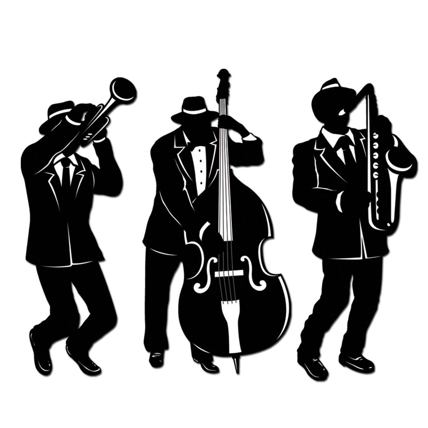 CUTOUT - JAZZ MUSICIAN MARDI GRAS 18" 3 CT/PKG