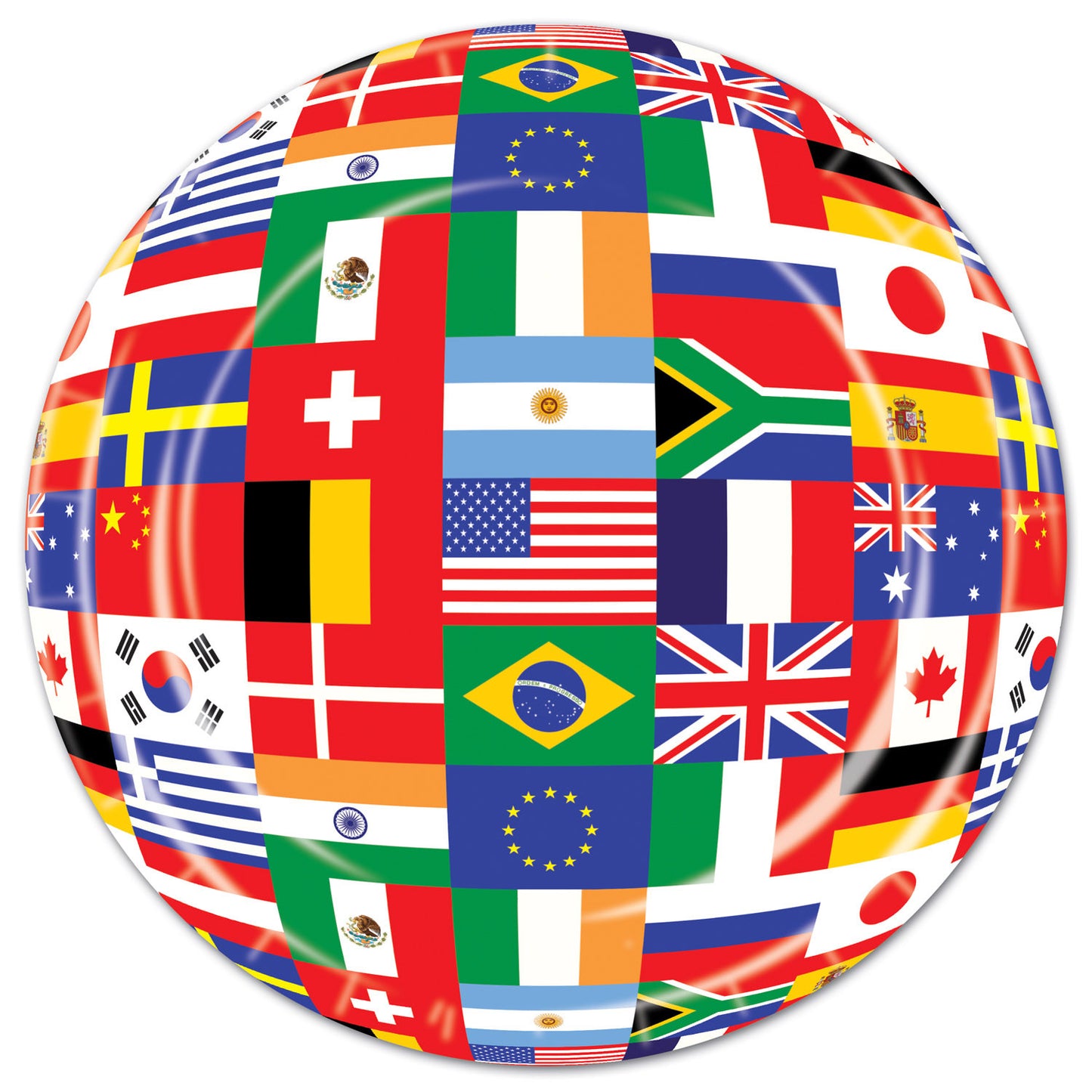 International Flags 7" Paper Plates - 8ct.