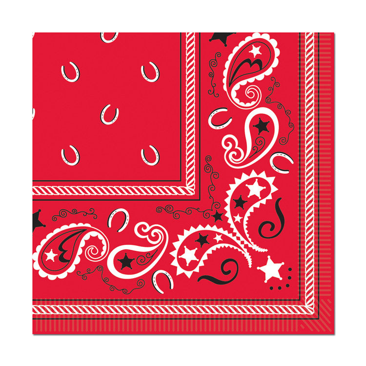 Red Bandana Beverage Napkins