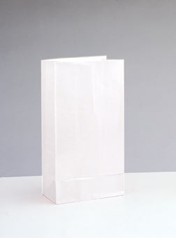 WHITE PAPER PARTY BAGS 12PCS/PKG