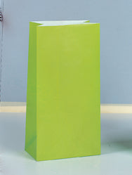 LIME PAPER PARTY BAGS 12PCS/PKG