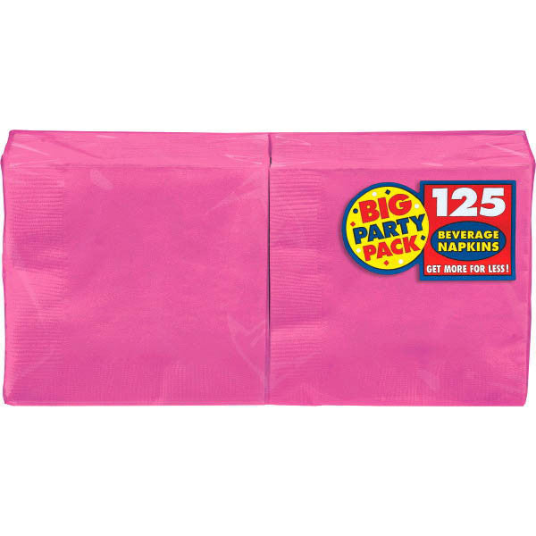 NAPKIN - BRIGHT PINK 125 CT/PKG BEVERAGE