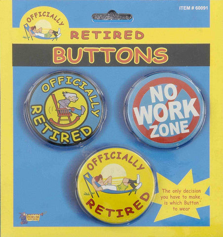BUTTON - RETIRED                 3 PC/CARD