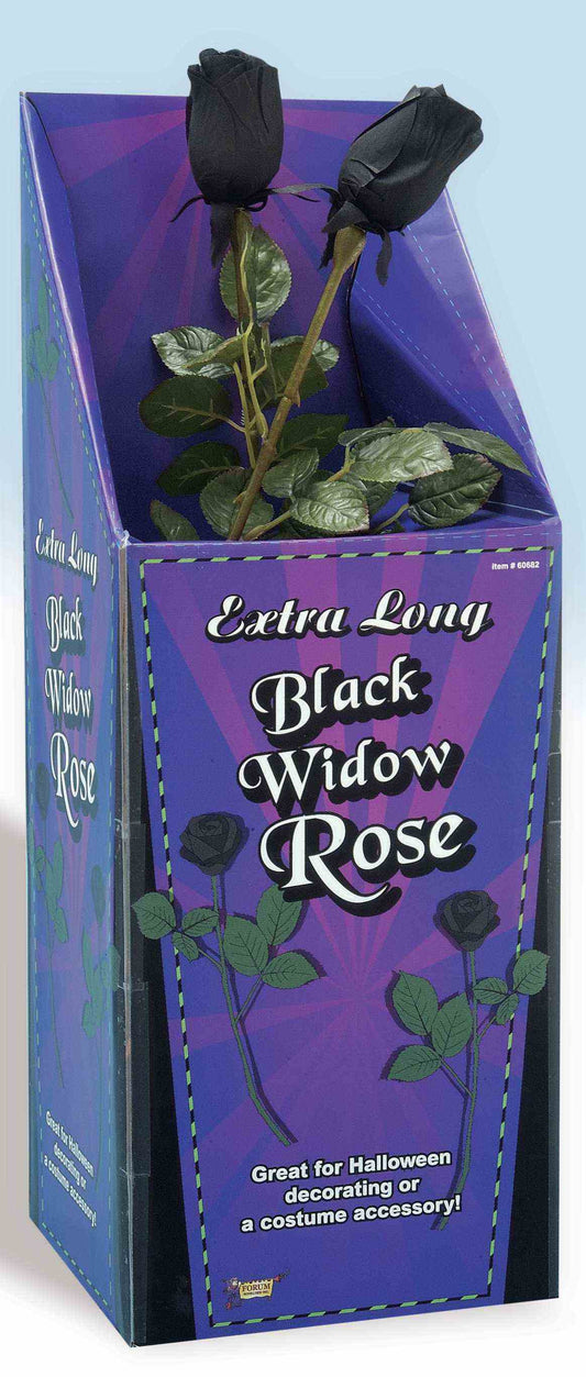 Long Stemmed Fake Black Rose