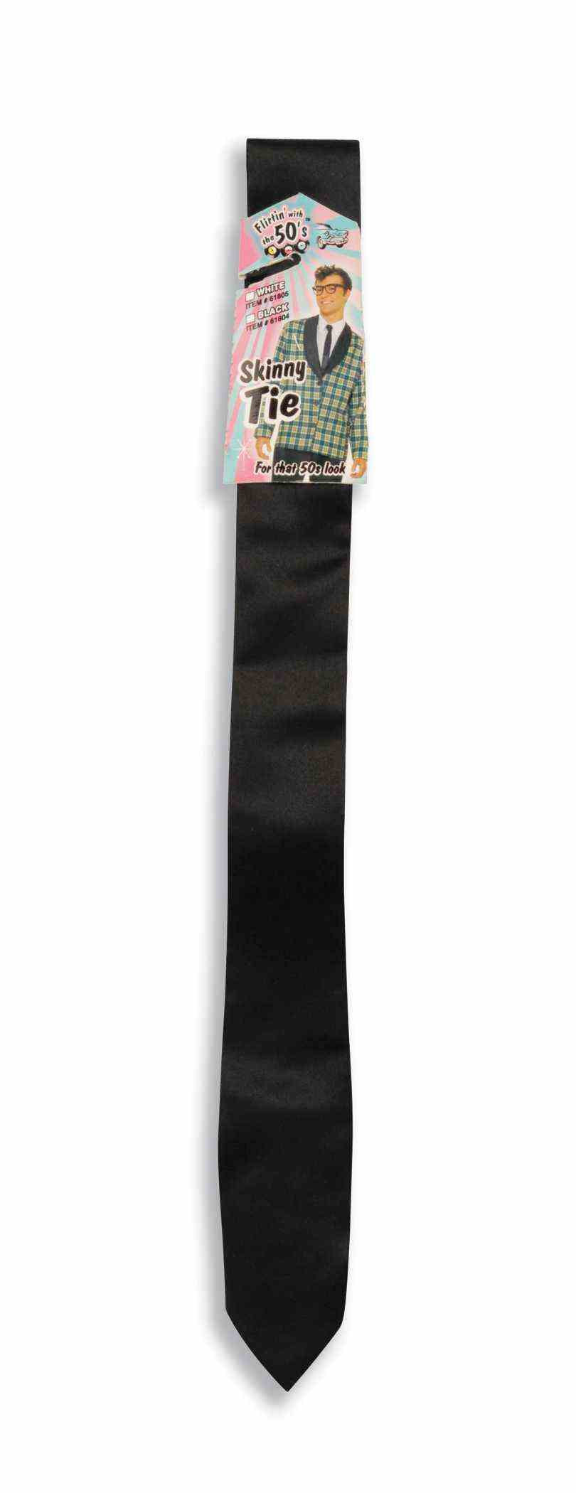 50's Black Skinny Tie