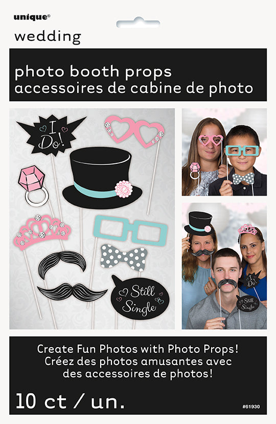 WEDDING PHOTO PROPS 10 CT/PKG