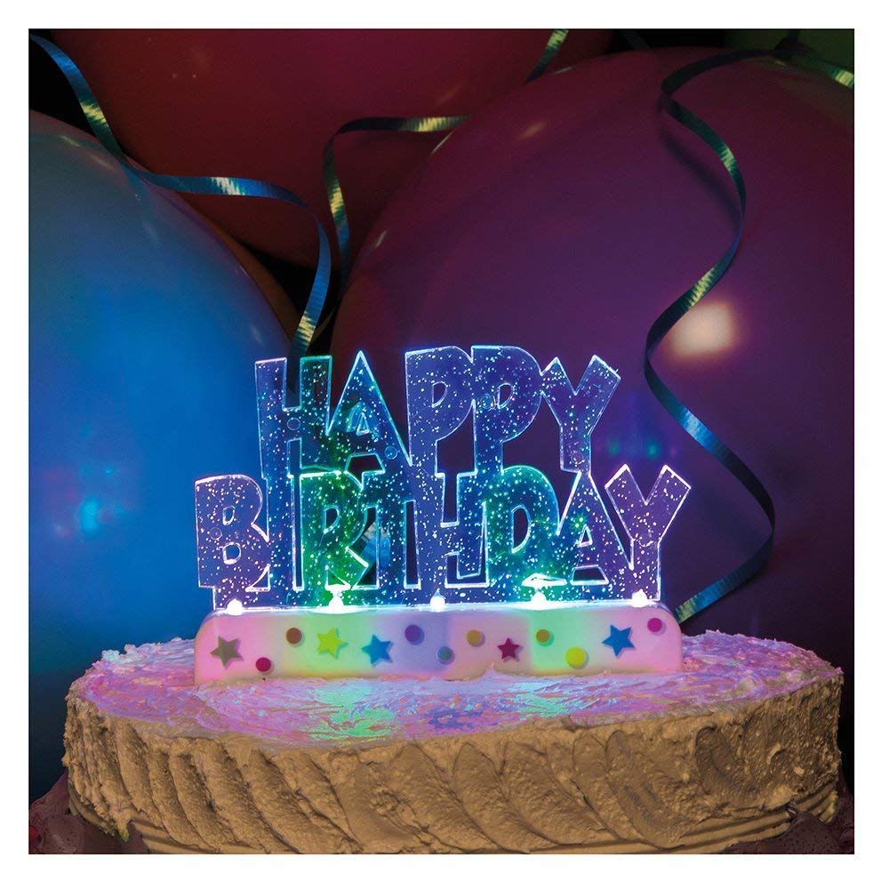 HAPPY BIRTHDAY FLASHING CAKE TOPPER