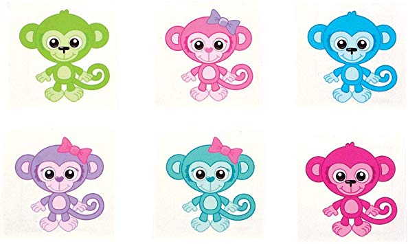 Cute Monkey Temporary Tattoos