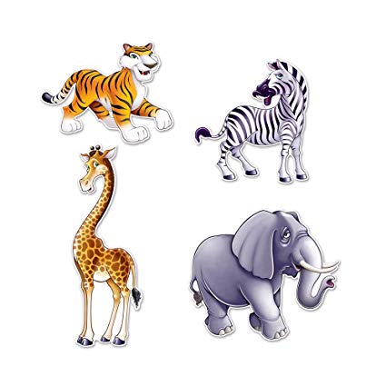 Jungle Animal Cutouts - 4ct.