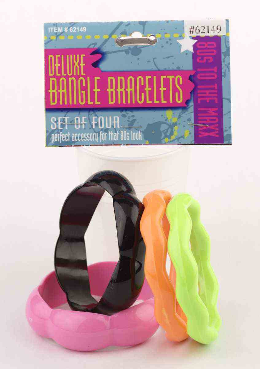 80's Wavy Bangle Bracelet Set