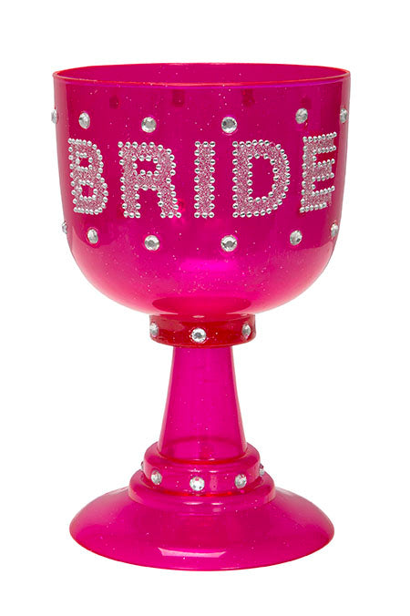 BRIDE HOT PINK GOBLET W/ BLONG EACH