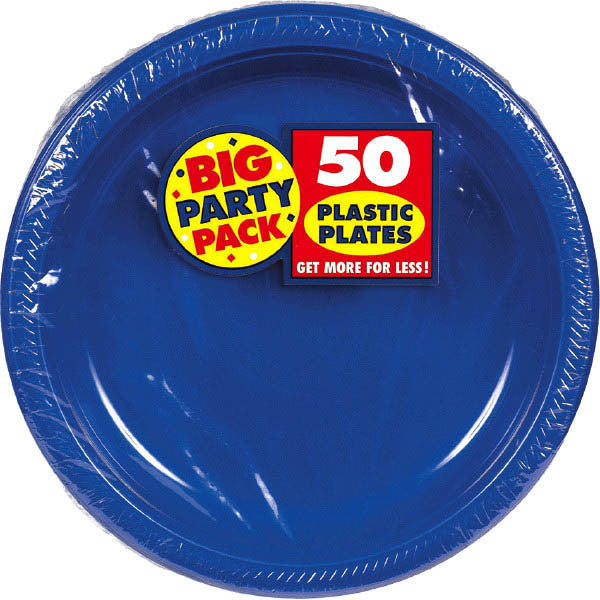 PLASTIC PLATES ROYAL BLUE 7" 50PCS/PKG