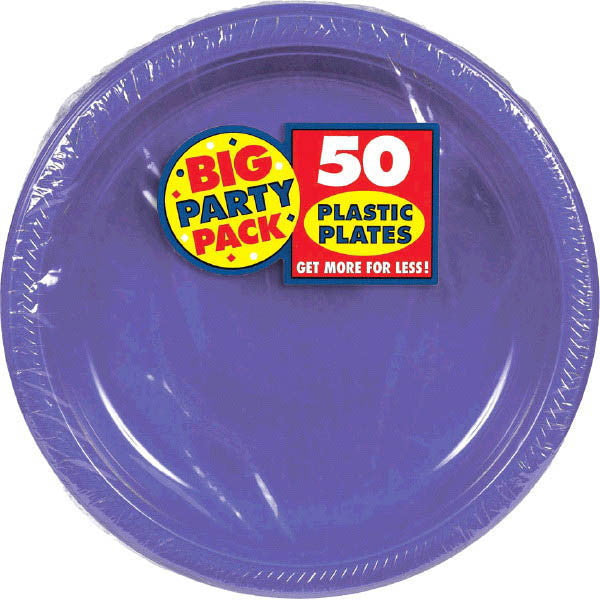PLASTIC PLATES NEW PURPLE 7" 50PCS/PKG