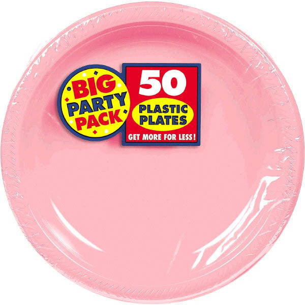 Lovely Pink 10" Plastic Plates - 50ct.