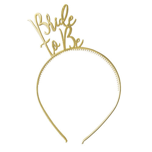BRIDE TO BE GOLD SCRIPT HEADBAND