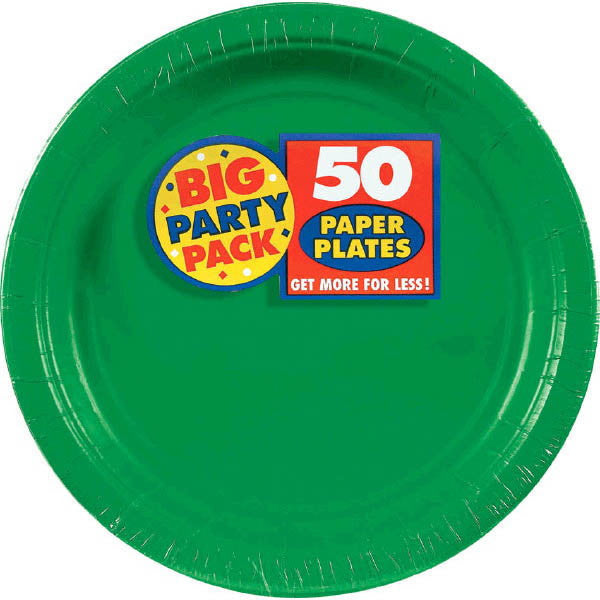 Festive Green 6.75" Paper Plates - 50ct.