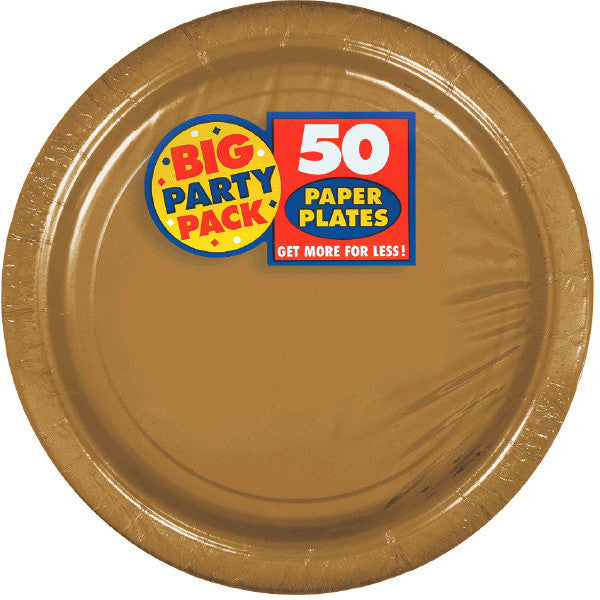 PAPER PLATE GOLD 6.5" 50CNT