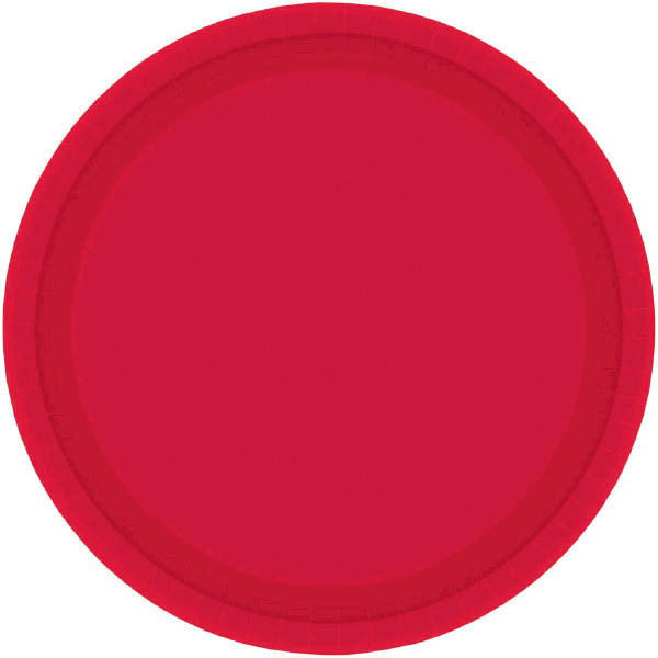 PAPER PLATE RED 6.75" 20CNT