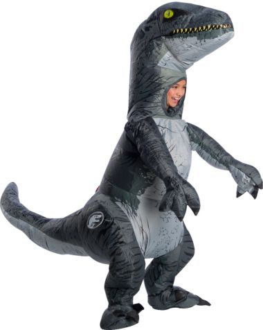 JURASSIC WORLD VELOCIRAPTOR BLUE INFLATABLE COSTUME - KIDS