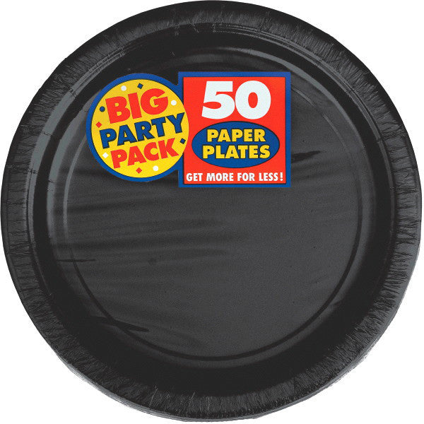 PAPER PLATE BLACK 8.5" 50CT