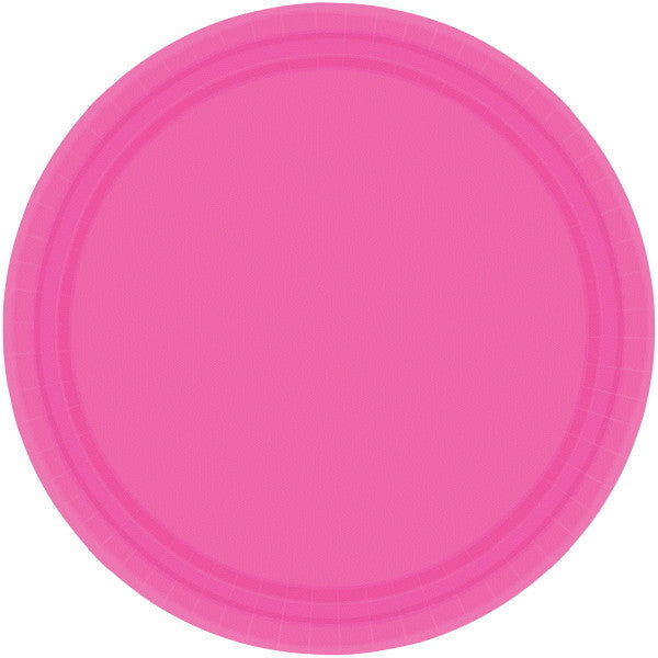 PAPER PLATE BRIGHT PINK   8.5"    20CNT