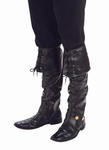 Deluxe Black Pirate Boot Covers