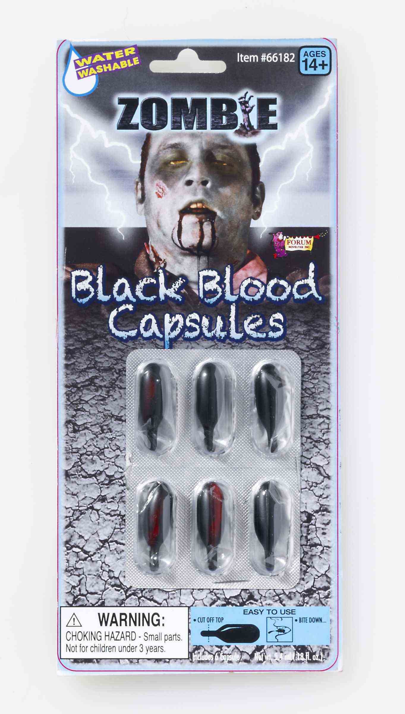 Zombie Black Blood Capsules - 6ct.