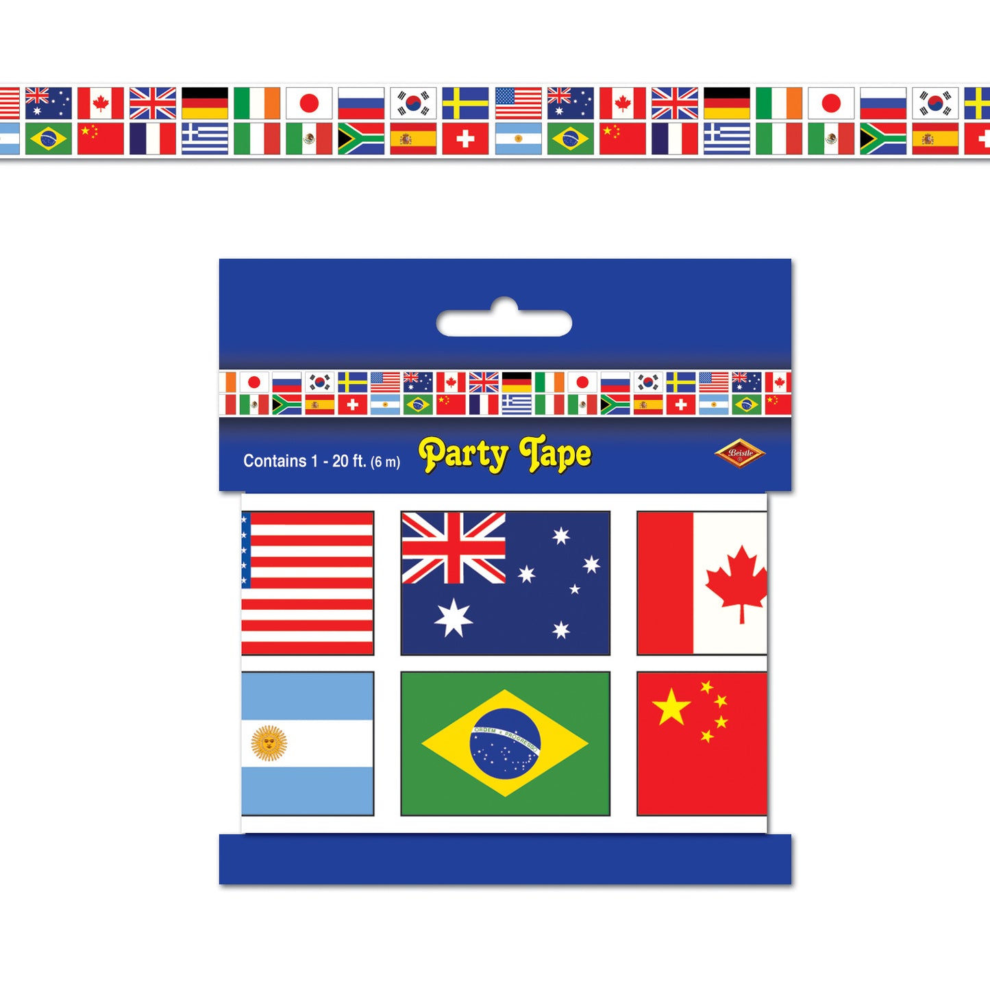 INTERNATIONAL FLAG PARTY TAPE 20' LONG