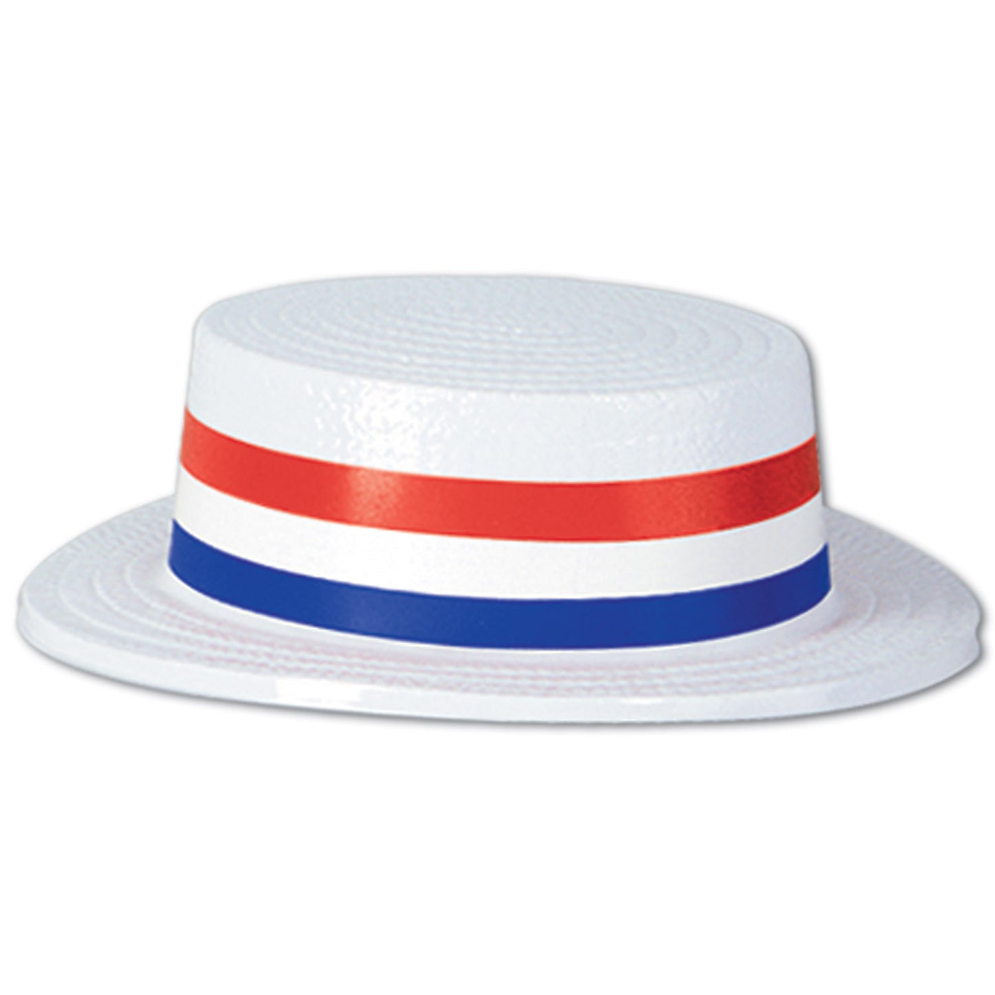 Red/White/Blue Striped Plastic Skimmer Hat