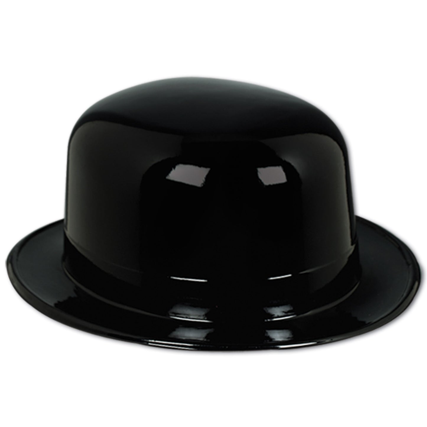Black Plastic Derby Hat